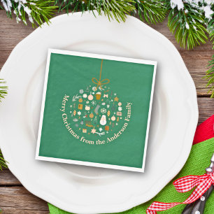 Elegant Christmas Party Festive Holiday Minimalist Napkin