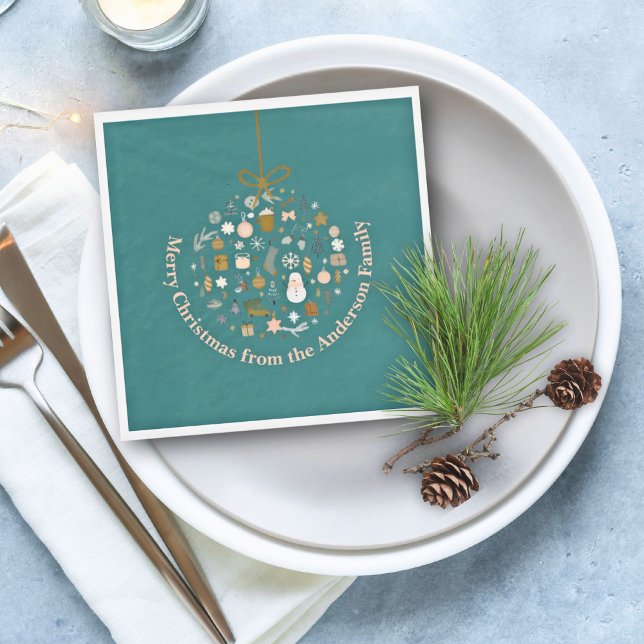 Elegant Christmas Party Festive Holiday Minimalist Napkin (Creator Uploaded)