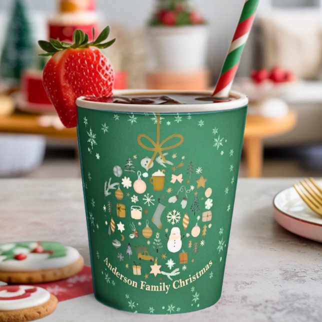 Elegant Christmas Party Festive Holiday Minimalist Paper Cups (Creator Uploaded)