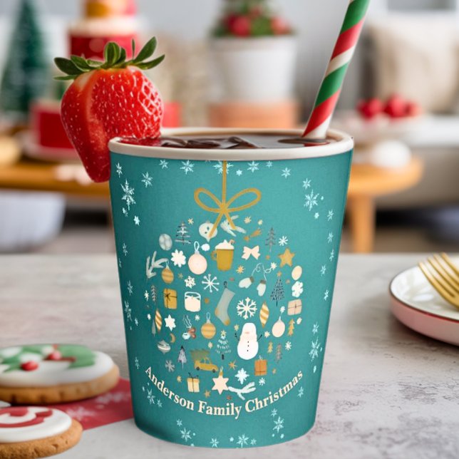 Elegant Christmas Party Festive Holiday Minimalist Paper Cups (Creator Uploaded)