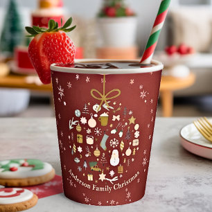 Elegant Christmas Party Festive Holiday Minimalist Paper Cups