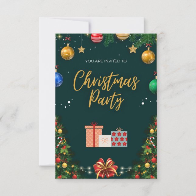 Elegant Christmas Party Invitation (Front)