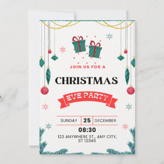Elegant Christmas Party Invitation