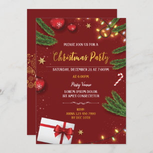 Elegant Christmas Party Invitation