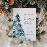 Elegant Christmas Party Invitation<br><div class="desc">Elegant Family Christmas Party invitation designed with a watercolor Christmas tree. Most lettering is editable - click the "Customise Further" button to edit. Matching items in our store Cava party design</div>