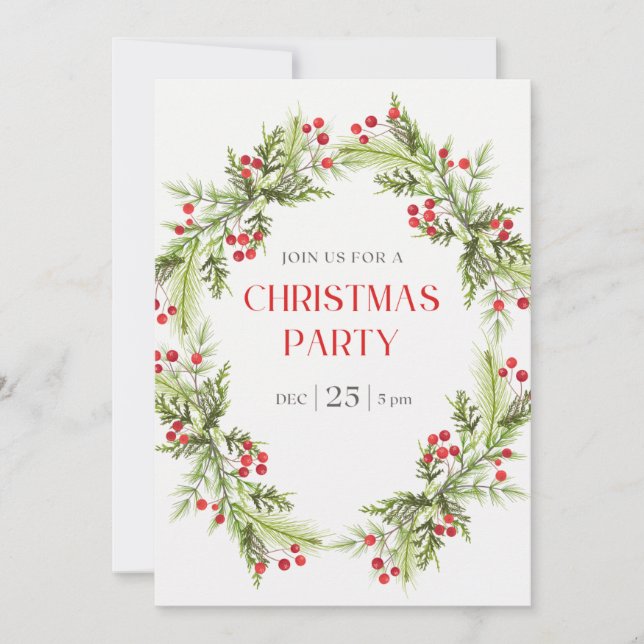 Elegant Christmas Party Invitation  (Front)