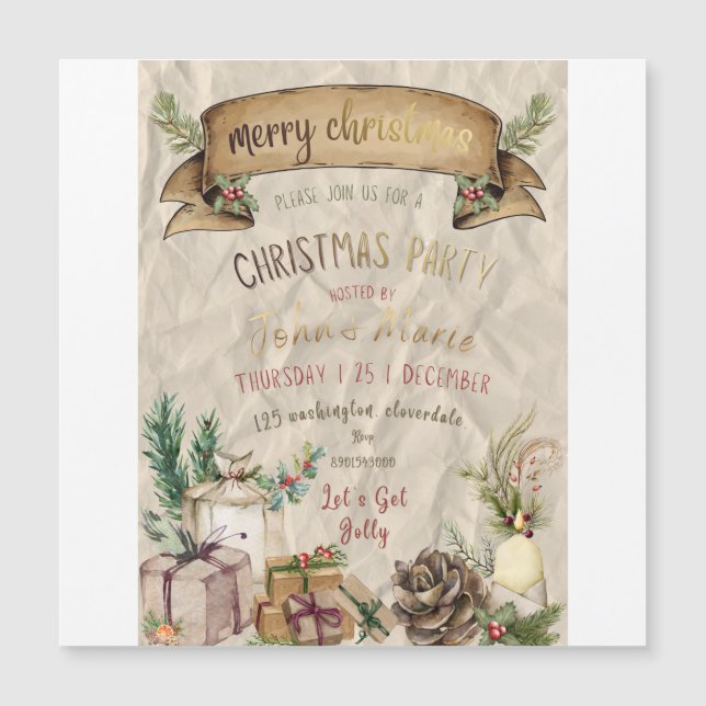 Elegant Christmas Party Invitation (Front)
