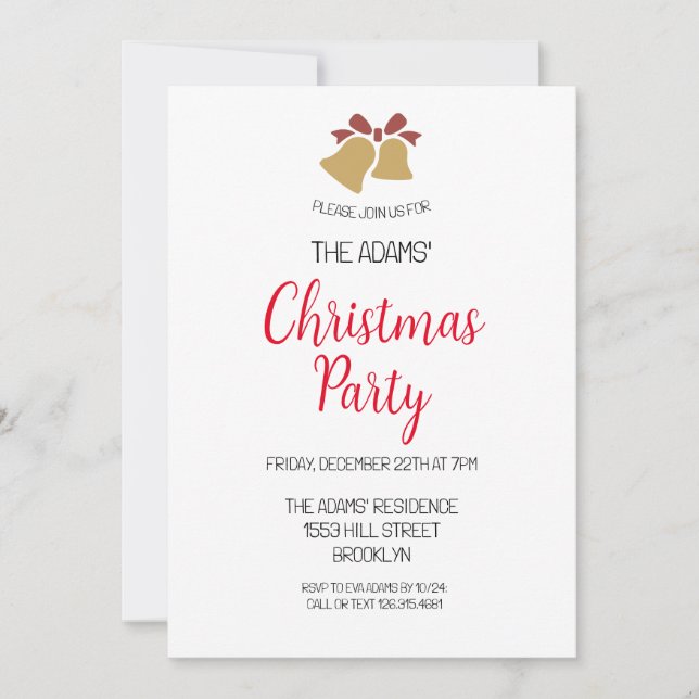 Elegant Christmas Party Invitation (Front)