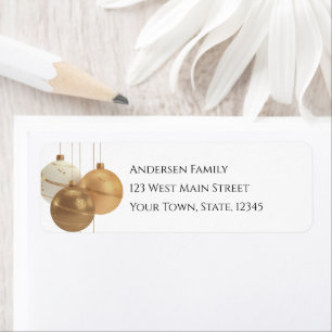 Elegant Christmas Party Invitation Return Address Label