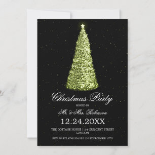 Elegant Christmas Party Lime Green Invitation