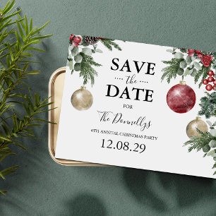 Elegant Christmas Party Save the Date Postcard