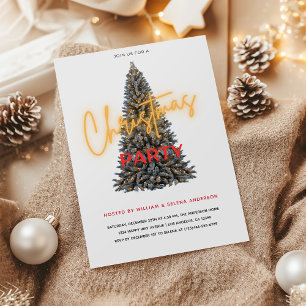 Elegant Christmas Party With Festive Tree Invitation