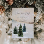 Elegant Christmas Party Woodland Invitation<br><div class="desc">Elegant Winter forest Watercolor Bridal Shower Invitation. Designed with watercolor pine trees and snow. Click Personalise to edit all text. Matching items in our store Cava Party Design.</div>