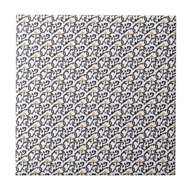 Elegant Christmas Pattern Ceramic Tile (Front)