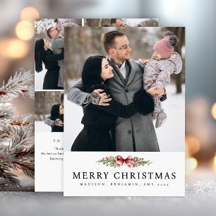 Elegant Christmas Photo Collage Simple Holiday Card