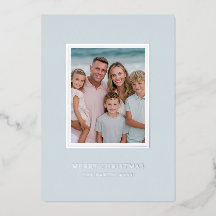 Elegant Christmas Photo Light Blue