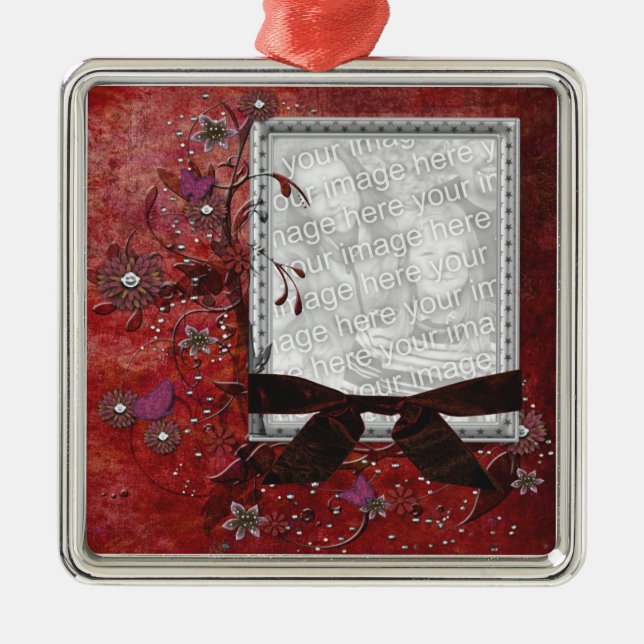 Elegant Christmas Photo ornament (Front)