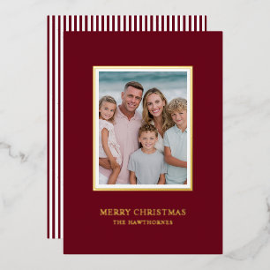 Elegant Christmas Photo Simple Foil Holiday Card