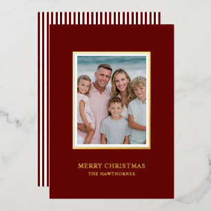 Elegant Christmas Photo Simple Foil Holiday Card