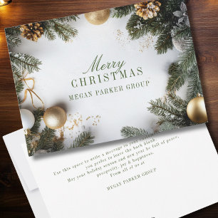 Elegant Christmas Pine Tree Business Holiday Card