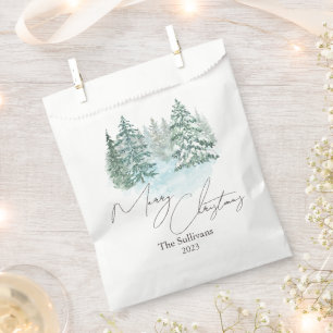 Elegant Christmas Pines Holiday Party  Favour Bag
