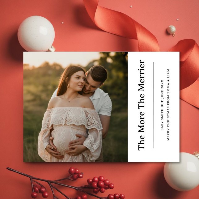 Elegant Christmas Pregnancy Announcement PhotoCard (Creator Uploaded)