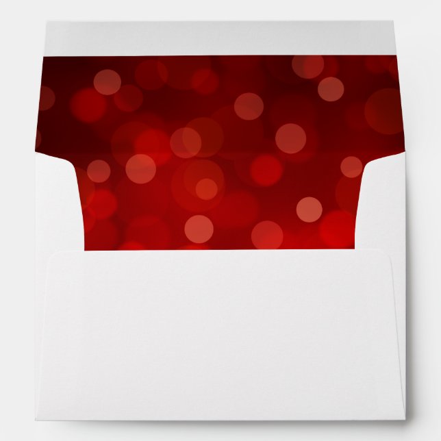Elegant Christmas Red Bokeh Envelope (Back (Bottom))