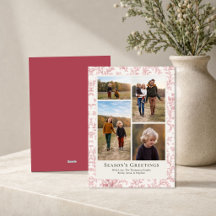 Elegant Christmas Red Foliage Photo Collage