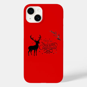 Elegant Christmas Reindeer Art with Holiday Wishes Case-Mate iPhone 14 Case