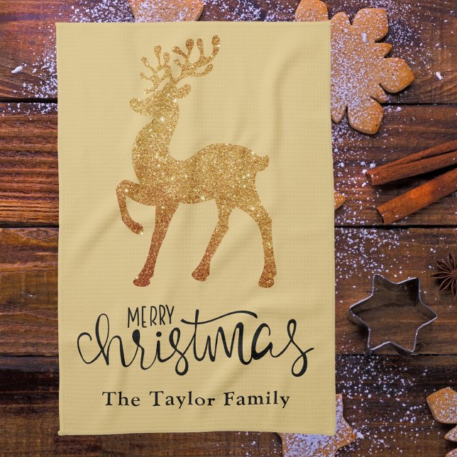 Elegant Christmas Reindeer Tea Towel (Creator Uploaded)