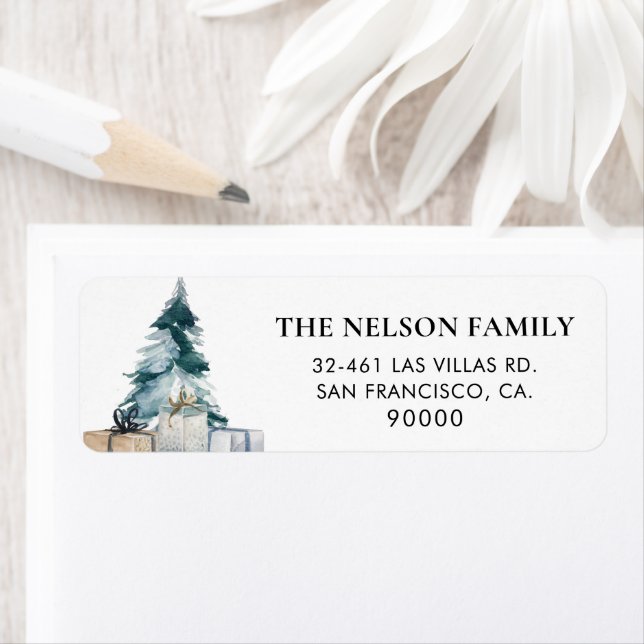 Elegant Christmas Return Address Label (Insitu)