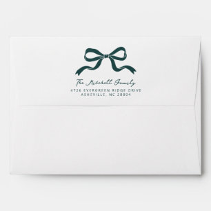 Elegant Christmas Ribbon Bow - Green Envelope