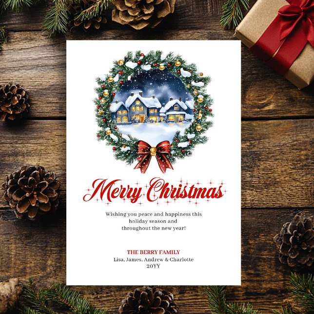 Elegant Christmas Scene Minimalist Greeting Card (Elegant Christmas Scene Minimalist Greeting Card)