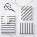Elegant Christmas Silver and White Striped  Wrapping Paper Sheet<br><div class="desc">Elegant Christmas silver and white striped wrapping paper.</div>