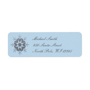 Elegant Christmas Silver Glitter Snowflake Address Return Address Label