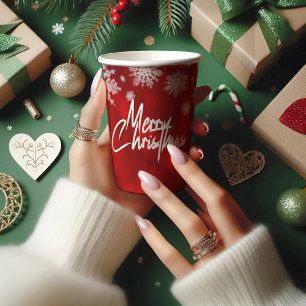 Elegant christmas snow flakes PAPER CUPS