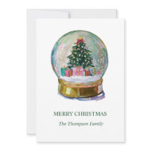 Elegant Christmas Snow Globe with Tree Non-Photo
