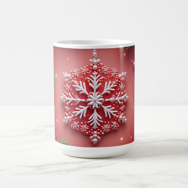 Elegant Christmas Snowflake Design Coffee Mug (Center)