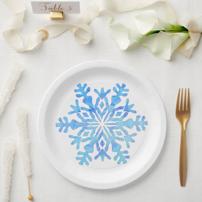 elegant christmas snowflake paper plate (Wedding)