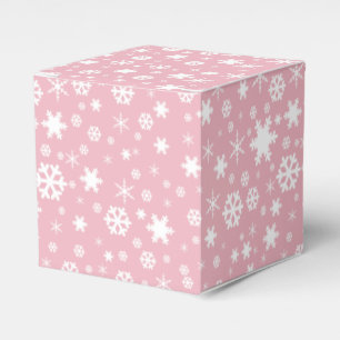 Elegant Christmas snowflake pattern pastel pink Favour Box