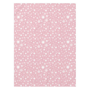 Elegant Christmas snowflake pattern pastel pink Tablecloth
