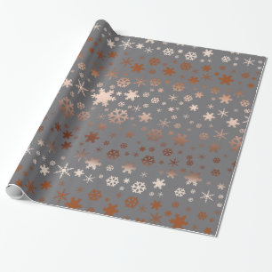 Elegant Christmas snowflake pattern rose gold Wrapping Paper