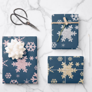 Elegant Christmas snowflake pattern    Wrapping Paper Sheet
