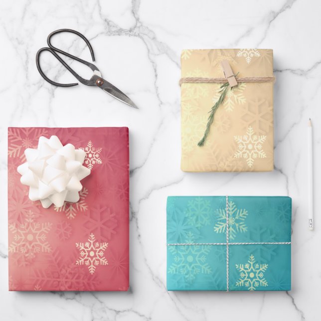 Elegant Christmas snowflake pattern    Wrapping Paper Sheet (Front)
