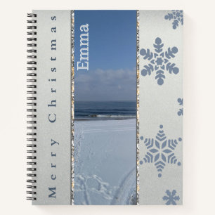 Elegant Christmas Snowflake Personalised Notebook
