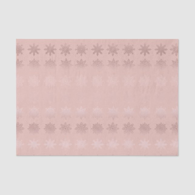 Elegant Christmas snowflake rose gold pattern Tissue Paper (Front)