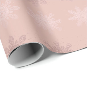 Elegant Christmas snowflake rose gold pattern Wrapping Paper