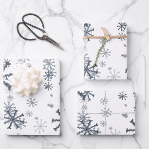 Elegant Christmas snowflakes pattern Wrapping Paper Sheet