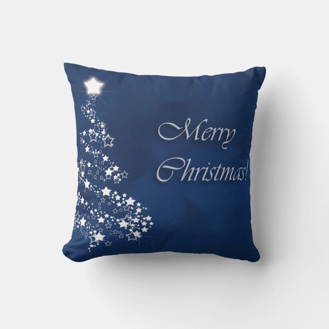 Elegant Christmas Sparkling Trees Cushion (Front)