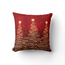 Elegant Christmas Sparkling Trees Red